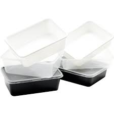 Klika - Contenedor de inyección de PP 182x135x63mm 750cc negro 500 piezas
