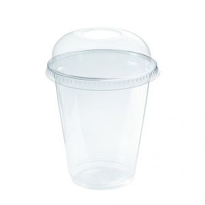 Vasos - Ensaladera PS transparente 300cc con tapa abombada 25 piezas