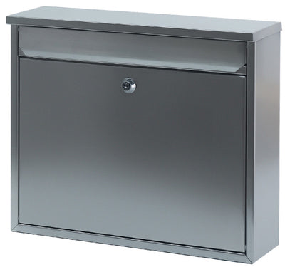 Cassetta delle lettere da parete in acciaio inox opaco 36x10x31cm