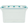 Whitefurze - Carry Box Aufbewahrungsbox 13 Liter, transparent mit blauen Griffen