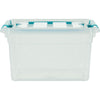 Whitefurze - Carry Box storage box 13 liters, transparent with blue handles