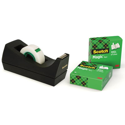 Scotch - adhesive tape dispenser C38 black, including 3 rolls (19 x 33 mm)