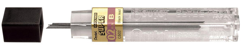 Pentel -  potloodstiften, 0,2 mm, B, etui van 12 stuks