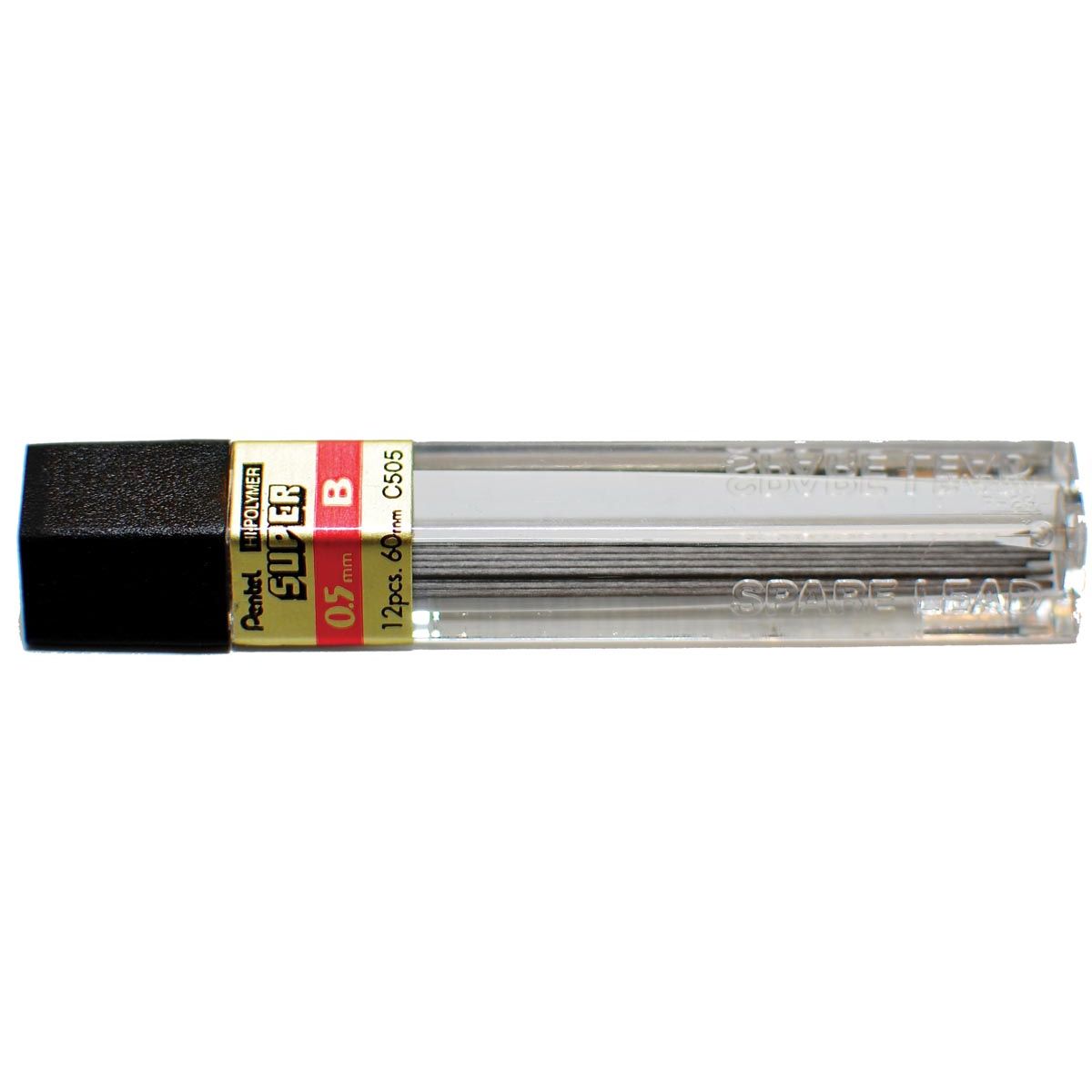 Pentel - minas de lápiz, 0,5 mm, 2B, caja de 12 piezas