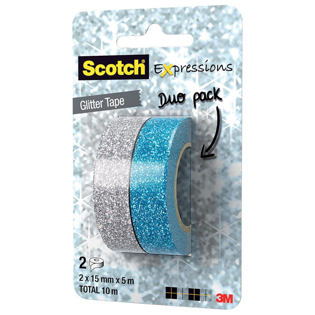 Scotch - Sions Glitter E, 15 mm x 5 m, Blasen mit 2 Teilen in verschiedenen Farben