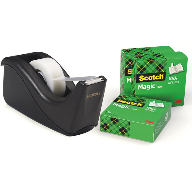 Scotch - Adhesive tape holder C60 black + 4 rolls Magic e 19mmx33m 5 pieces