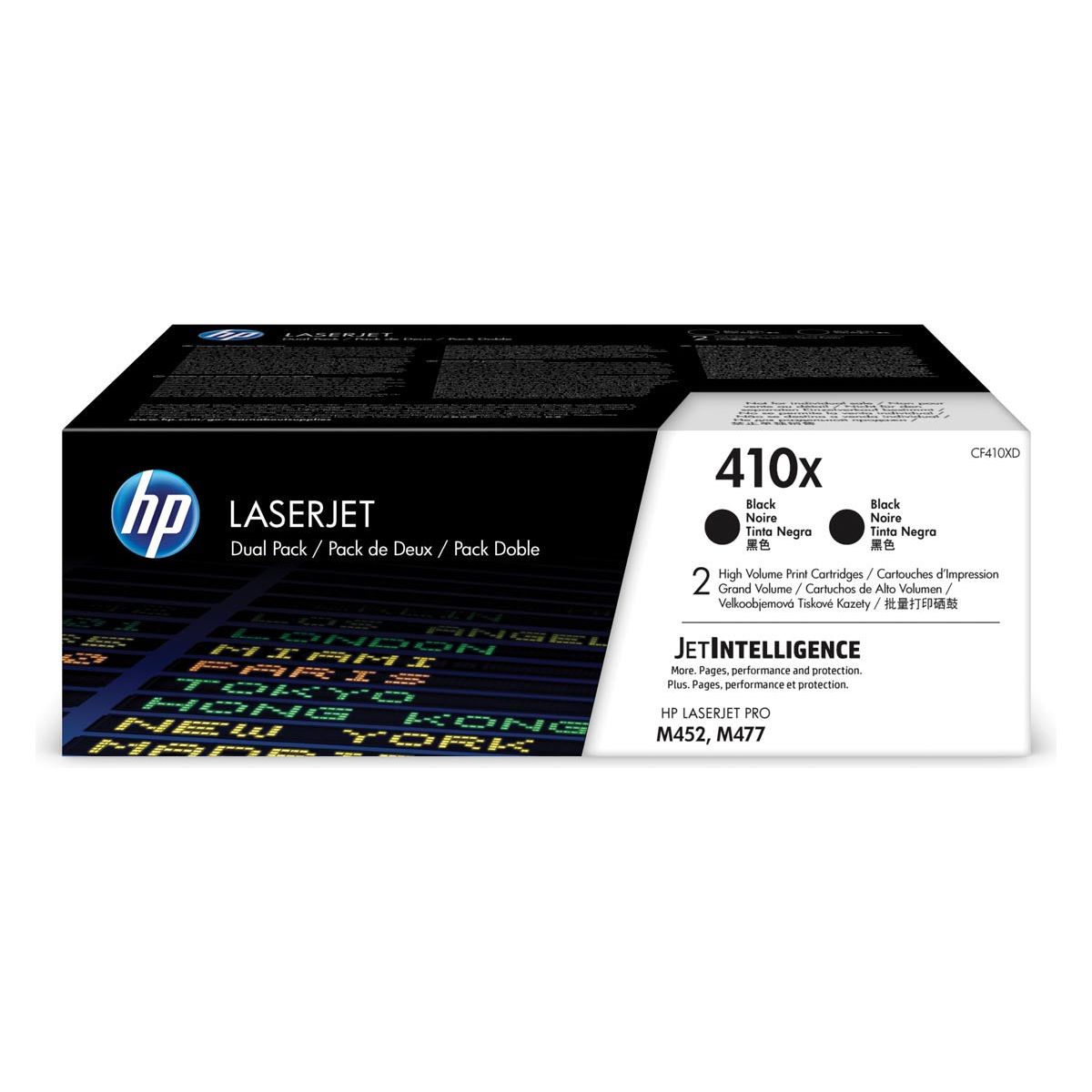 HP - Toner 410x, 6 500 Seiten, OEM CF410XD, Schwarz, Packung mit 2 Teilen