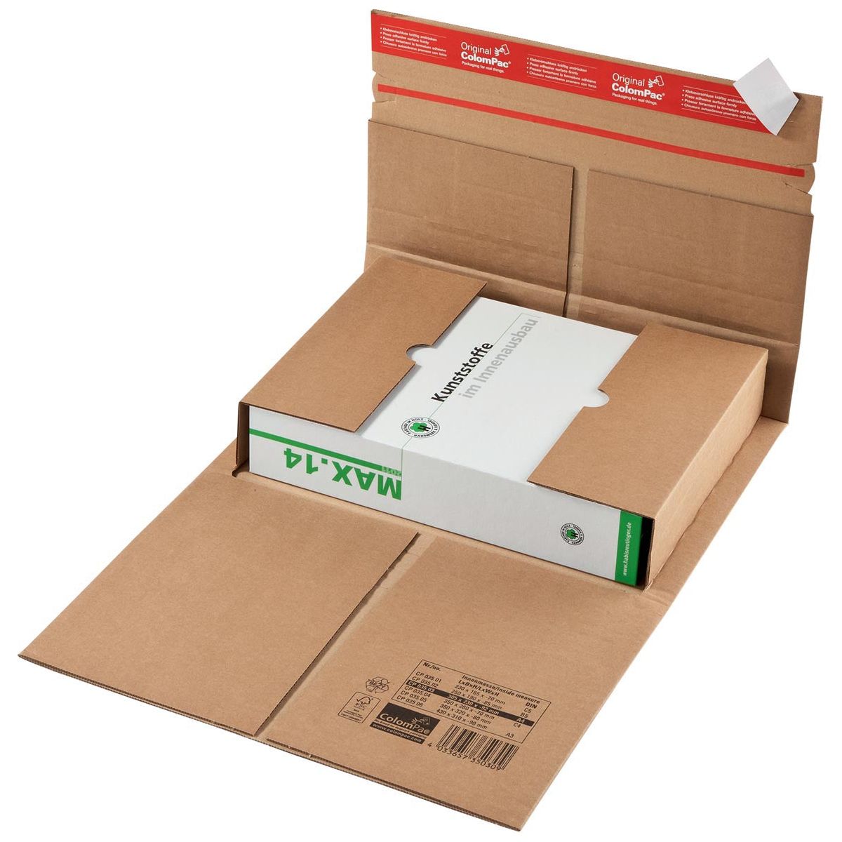 Colompac - Colompac Shipping Box CP035, ft 35 x 26 x 7 cm, braun