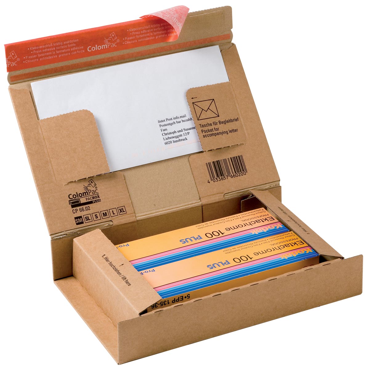 Colompac -   verzenddoos voor smartphones tot 5 inch CP066, ft 21,5 x 15,5 x 4,3 cm, bruin