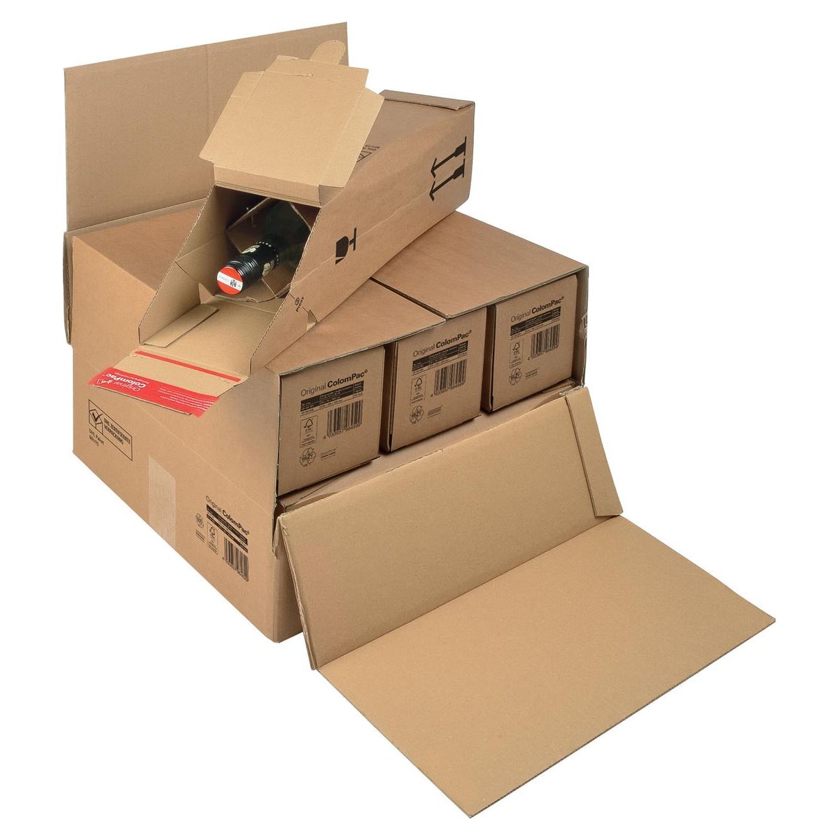 Colompac - Colompac Shipping Box für Flaschen CP181, ft 37,5 x 36,5 x 25 cm, braun