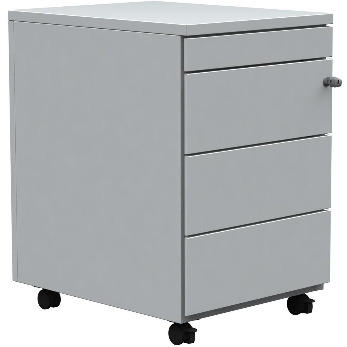 Klika - Cajonera móvil, 3 cajones + cajón para bolígrafos, blanco