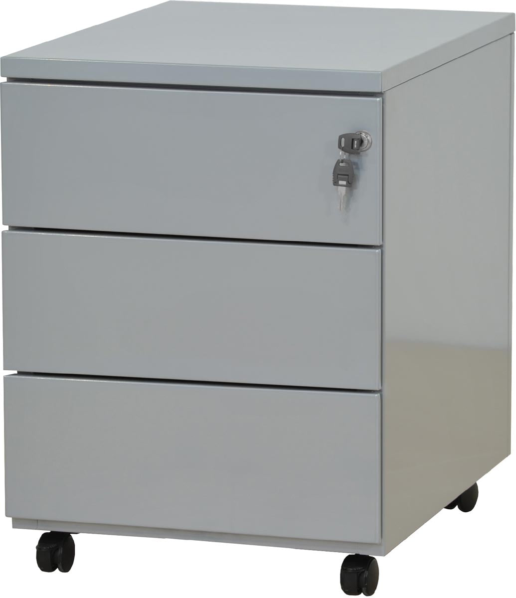 Klika - Cajonera móvil, 3 cajones, aluminio