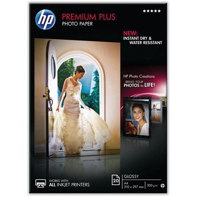 HP - plus Fotopapier ft A4, 300 g, Anzug von 20 Blättern, glänzend