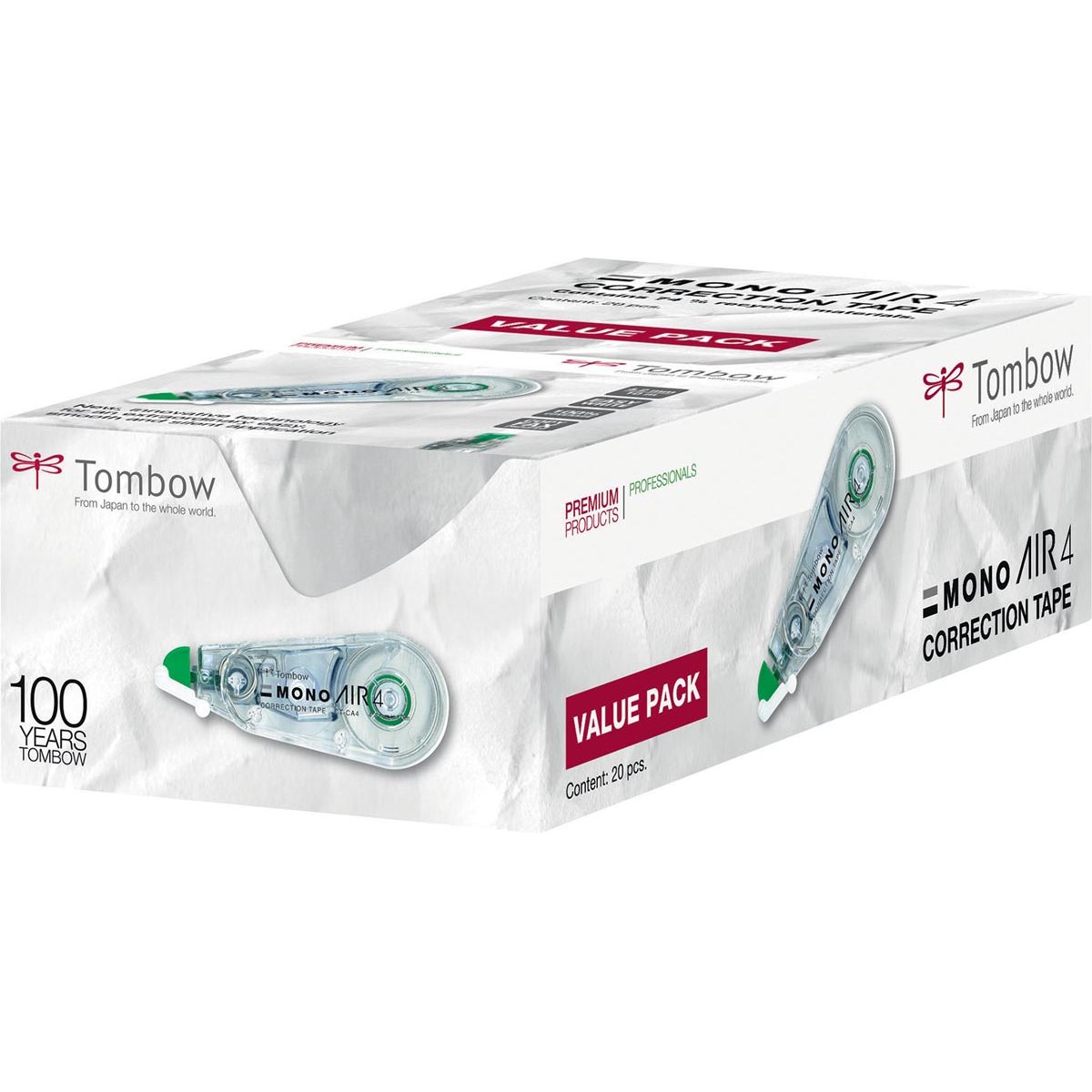 Tombow - Rodillo corrector Mono Air, caja 15 + 5 gratis
