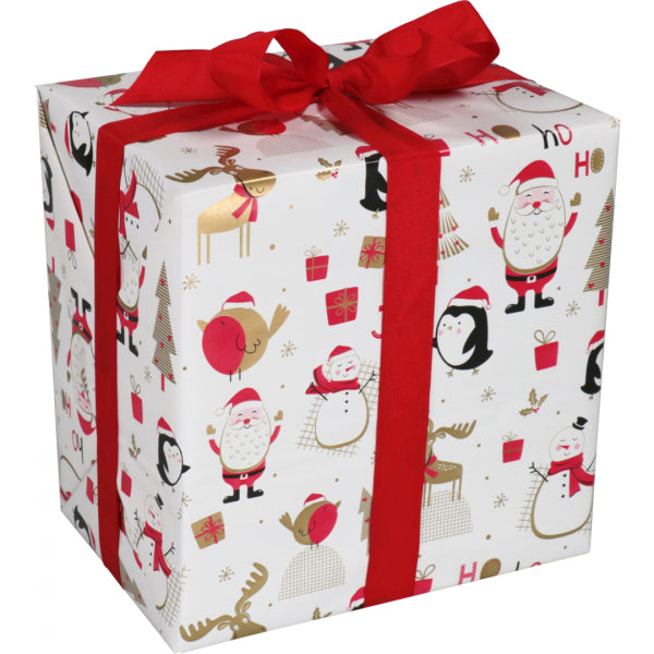 Klika - Gift wrapping paper Christmas 50cm design white Penguin Santa Claus