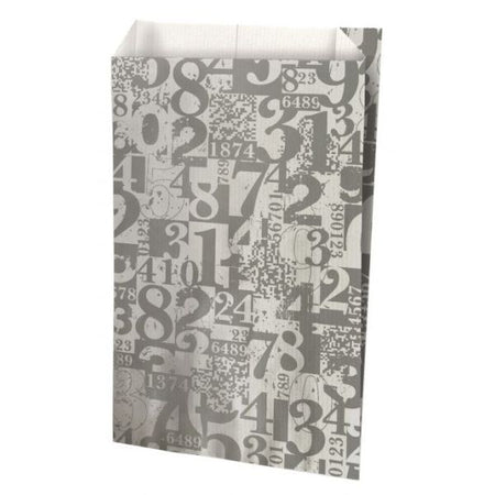 Geschenktüten 16x8x27cm 250 Stück weiß mit silber - Zahlen