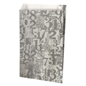 Cadeauzakjes 16x8x27cm 250 stuks wit met zilver - Cijfers
