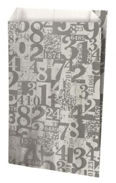 Sacs cadeaux 16x8x27cm 250 pièces blanc avec argent - Chiffres
