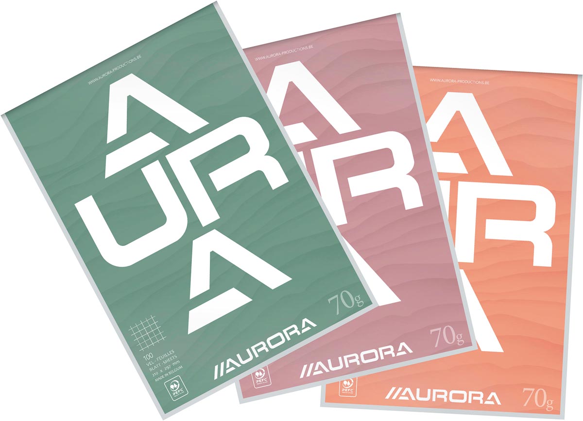 Aurora - writing pad A4 70 g checked 5x5, 100 sheets