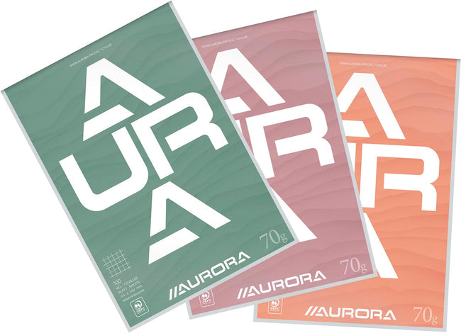 Aurora -  schrijfblok A4 70 g geruit 5x5, 100 vel