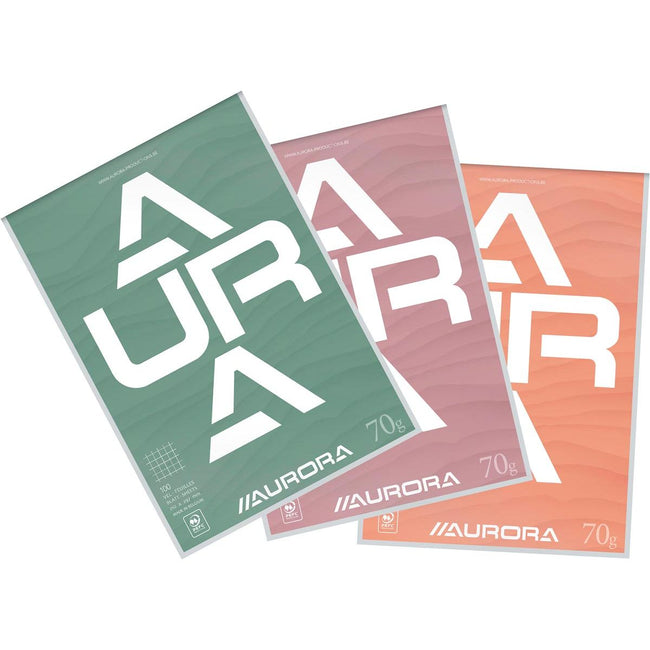 Aurora - bloc de notas A4 70 g cuadros 5x5, 100 hojas