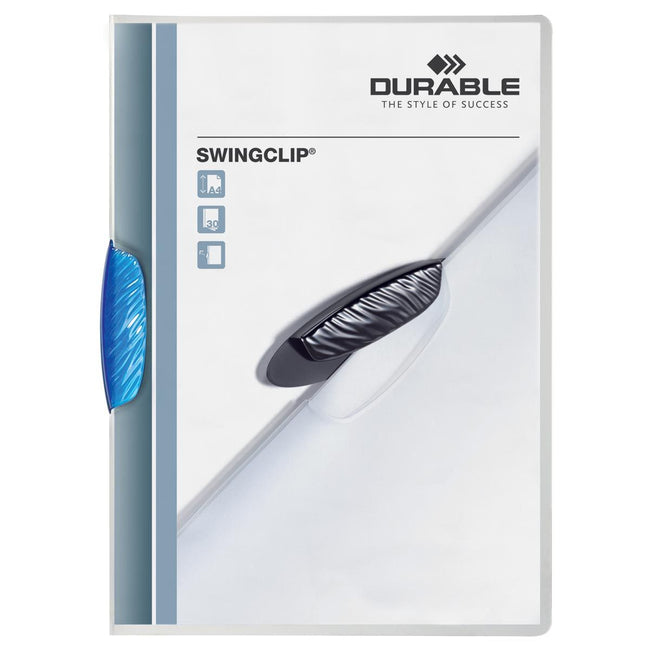 Durable -  klemmap Swingclip transparant blauw