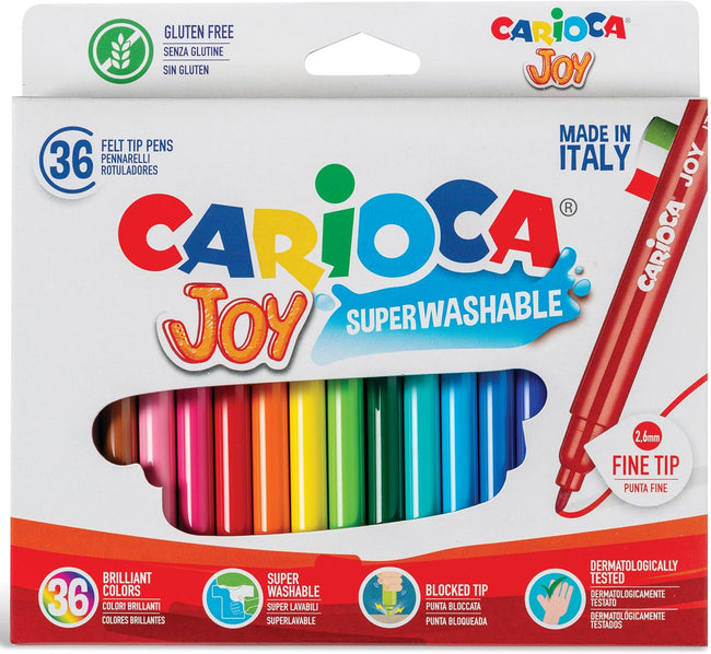 Carioca - Felt -Tip toujours superwashable Joy, 36 marqueurs dans une pochette en carton