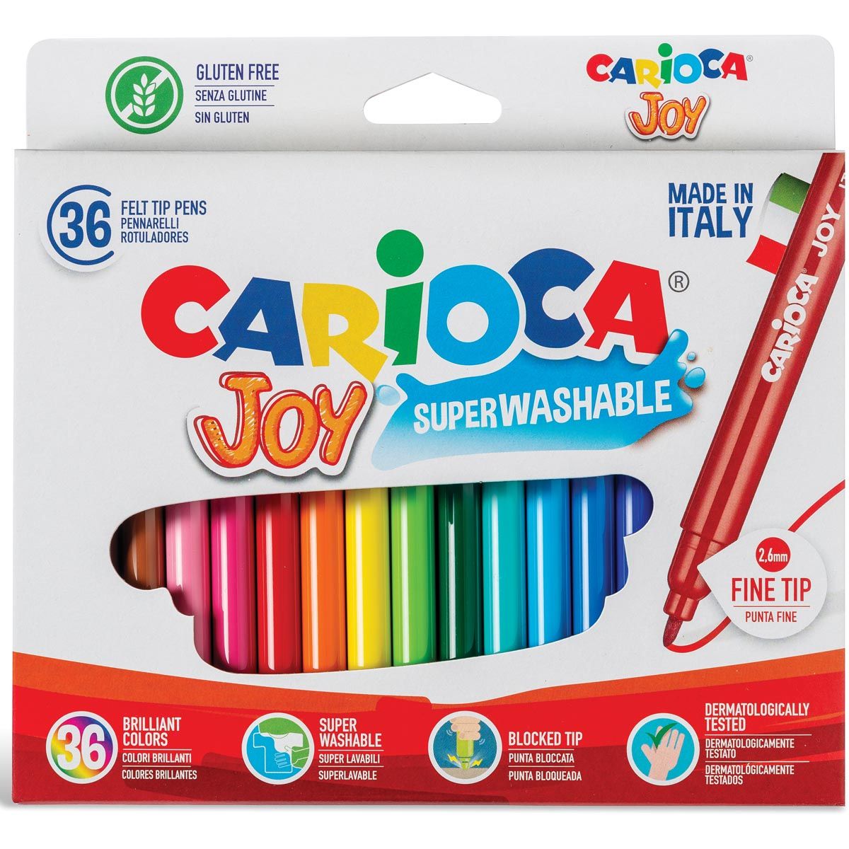 Carioca - rotulador Superwashable Joy, 36 rotuladores en estuche de cartón