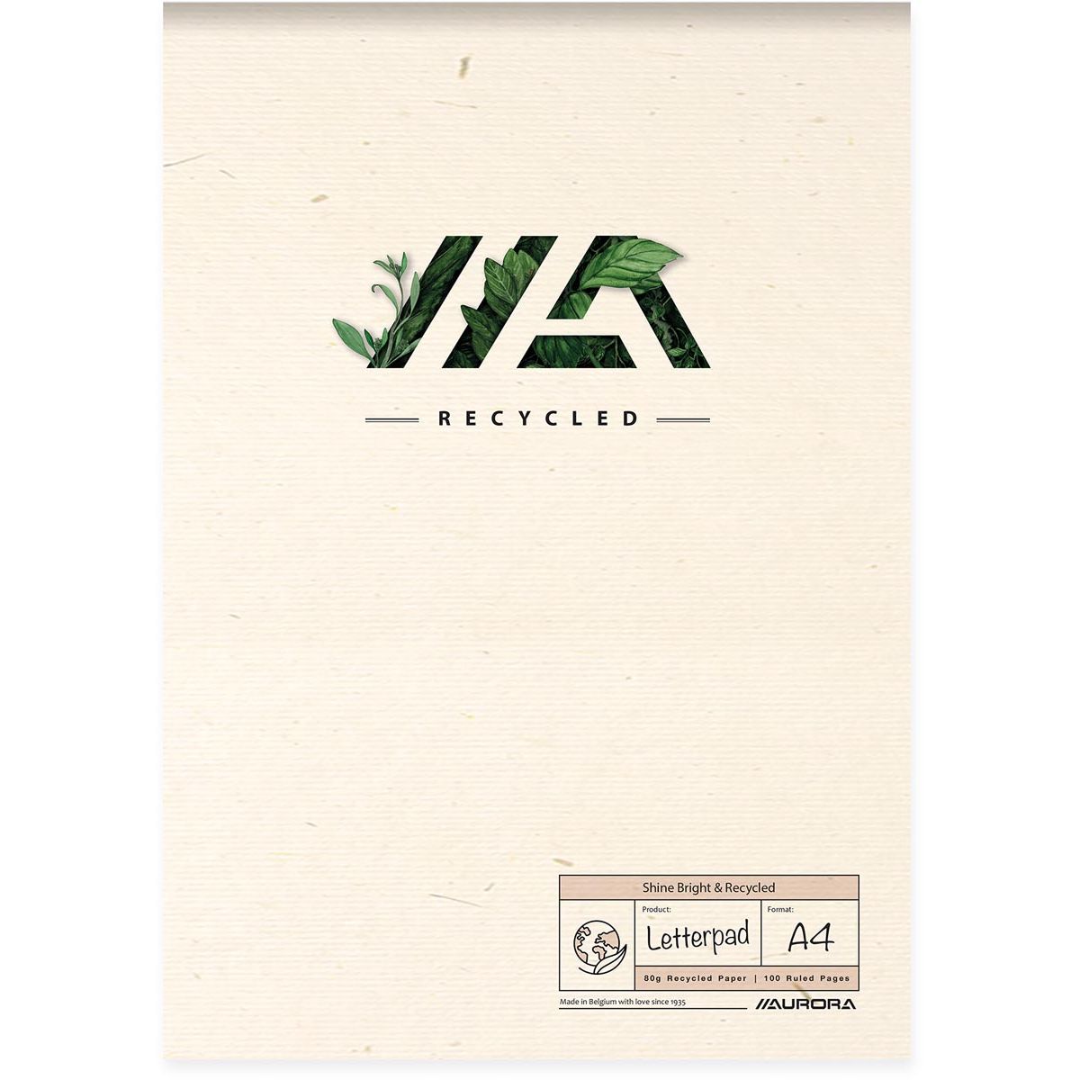 Aurora - Writing pad Shine Bright Recycled A4 50 sheets line 80gr