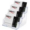 Deflecto - Porte-cartes de visite 4 compartiments de rangement, transparent