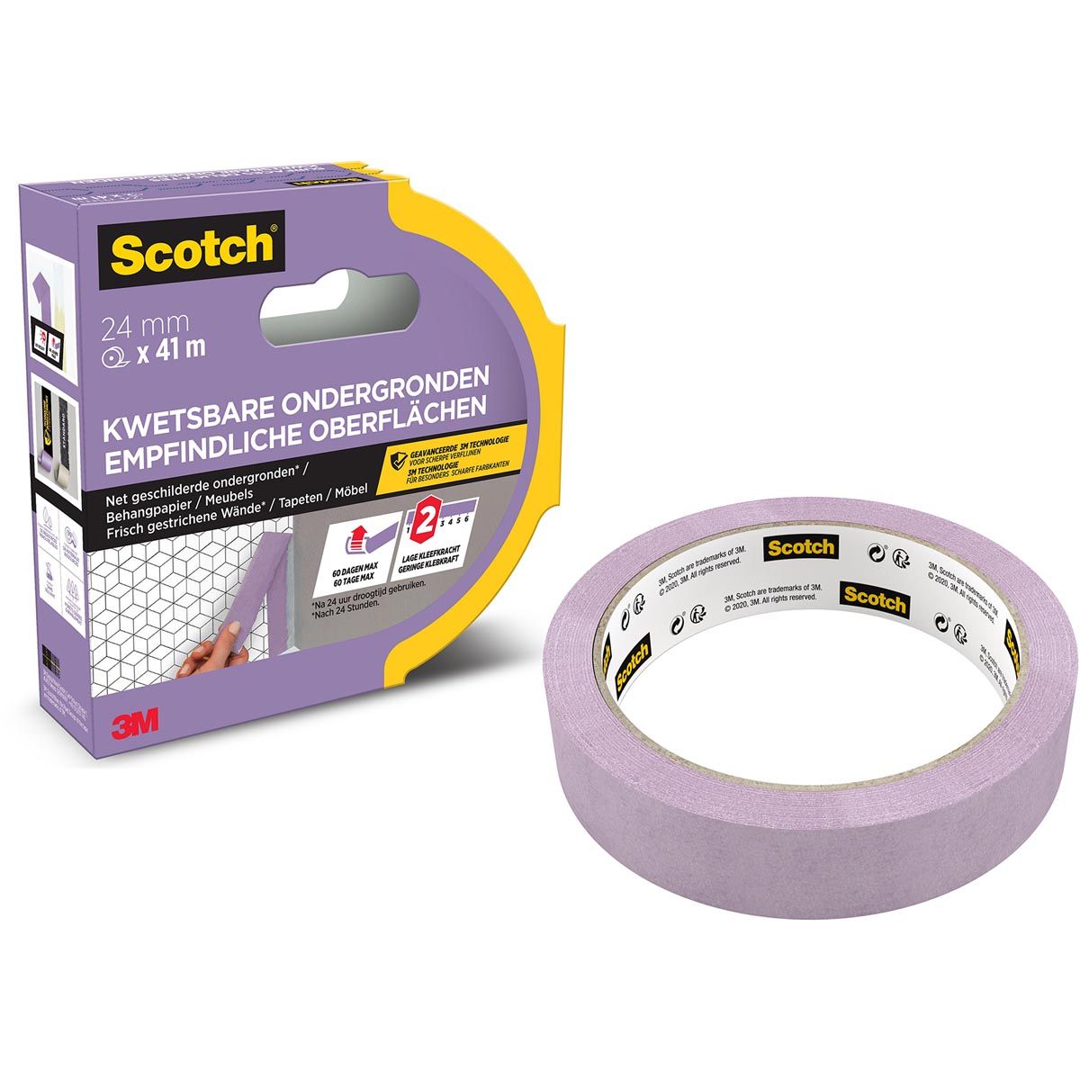 Scotch -  afdekplakband, 24 mm x 41 m, PEFC