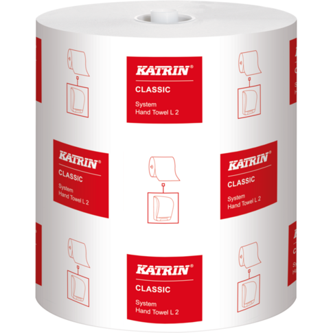Katrin - Handdoekrol | papier | 21cm | 200m | 2-laags | wit | 6 stuks
