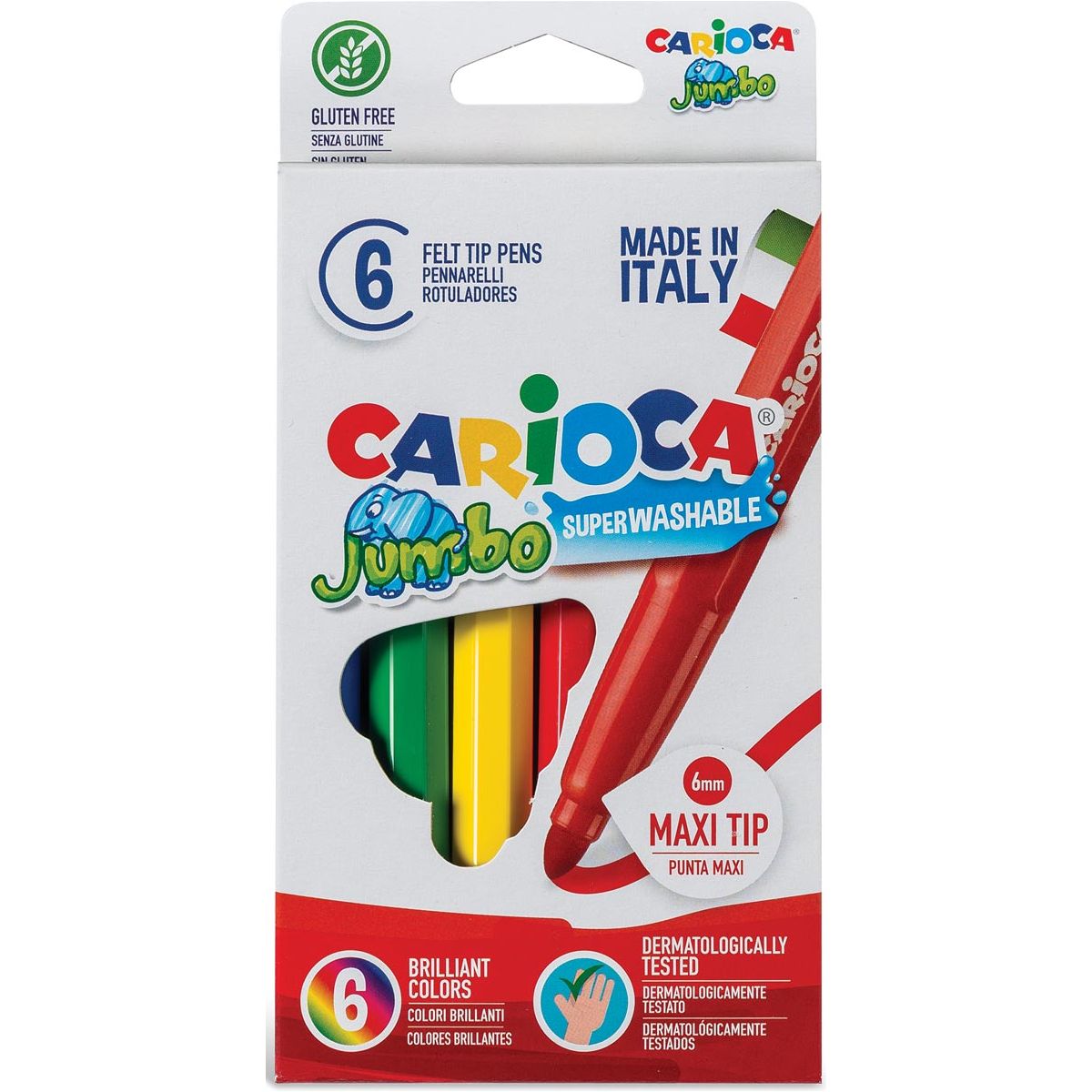 Carioca - viltstift Superwashable 6 stiften in een kartonnen etui