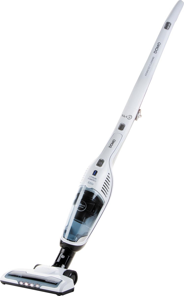 Domo - stick vacuum cleaner 2 in 1 with rechargeable battery, 14.4 V, white