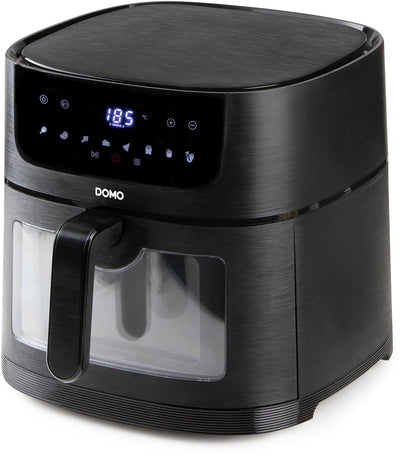 Domo - freidora de aire caliente Deli-Fryer con ventana de visualización, 8 l, negra