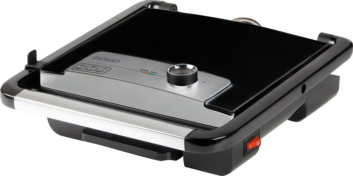 Domo - parrilla de contacto multifuncional, acero inoxidable, negro