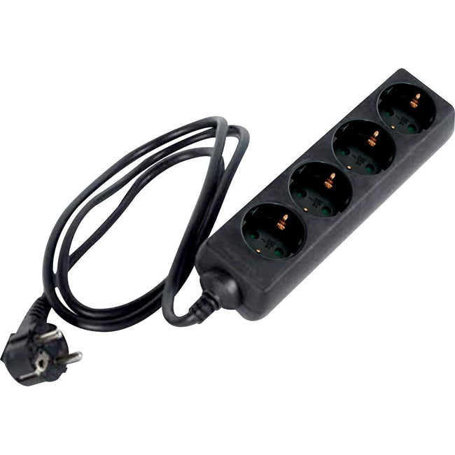 Perel - presa con 4 prese, nera, per i Paesi Bassi