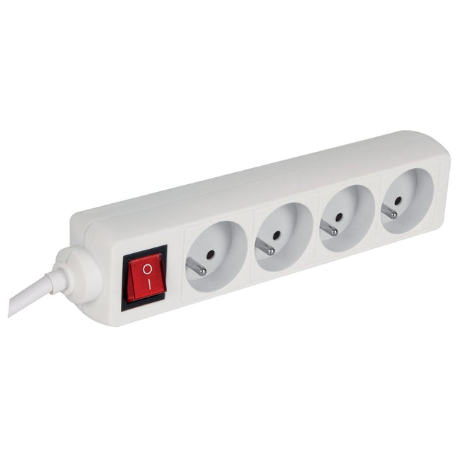 Perel - Enchufe con 4 enchufes e interruptor, para Países Bajos