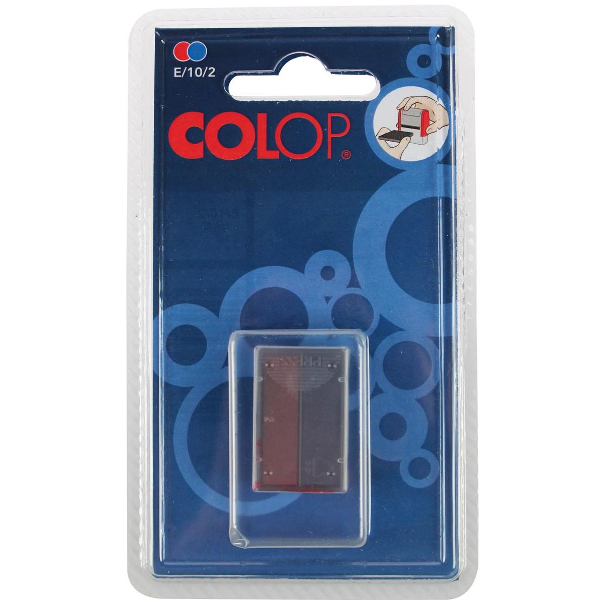 Colop - Stempelkussen tweekleurig (blauw/rood), voor stempel S160L, blister van 2 stuks