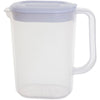 Whitefurze - Jarra de 1,5 litros, transparente con tapa blanca