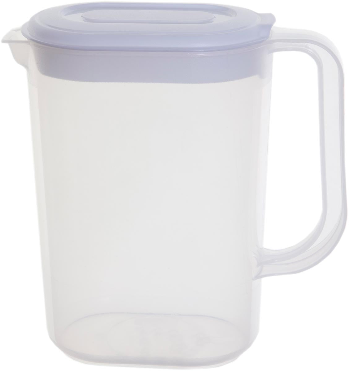 Whitefurze - Jarra de 1,5 litros, transparente con tapa blanca