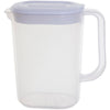 Whitefurze - Pichet de 1,5 litre, transparent avec couvercle blanc