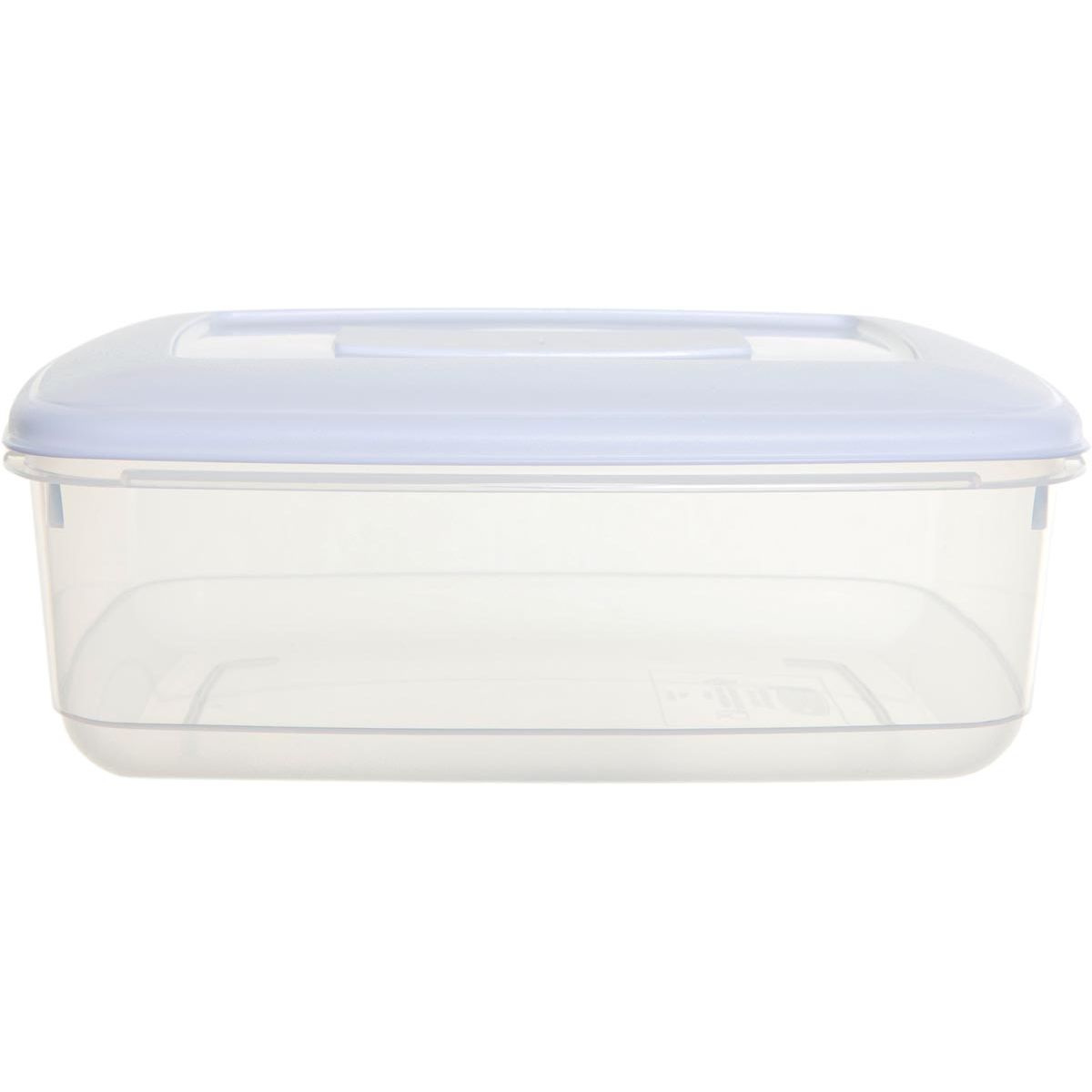 Whitefurze - recipiente rectangular para alimentos de 4 litros, transparente con tapa blanca