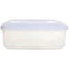 Whitefurze - récipient alimentaire rectangulaire 4 litres, transparent avec couvercle blanc