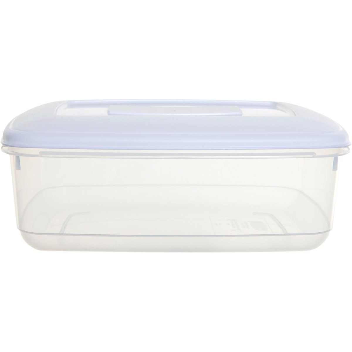 Whitefurze - recipiente rectangular para alimentos de 3 litros, transparente con tapa blanca