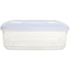 Whitefurze - récipient alimentaire rectangulaire 3 litres, transparent avec couvercle blanc