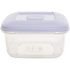 Whitefurze - récipient alimentaire carré 1,6 litres, transparent avec couvercle blanc