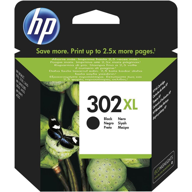 HP - cartucho de tinta 302XL, 480 páginas, OEM F6U68AE, negro