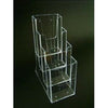 Acrylic brochure tray 1/3 A4 4 compartments standing