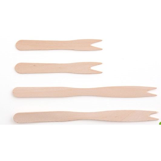 Posate - Forchetta per patatine fritte in legno 80mm 2000 pezzi